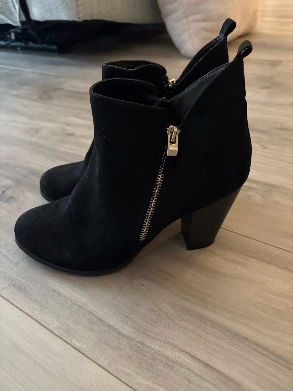 Call It Spring Black Suede Side-Zip Ankle Booties